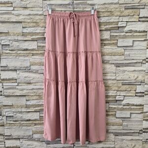 HAEOF Maxi Skirt Size Medium Blush Pink Romantic Casual Vacation